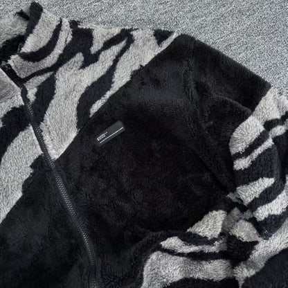 Zebra Print Faux Fur Jacket | Zyphhra