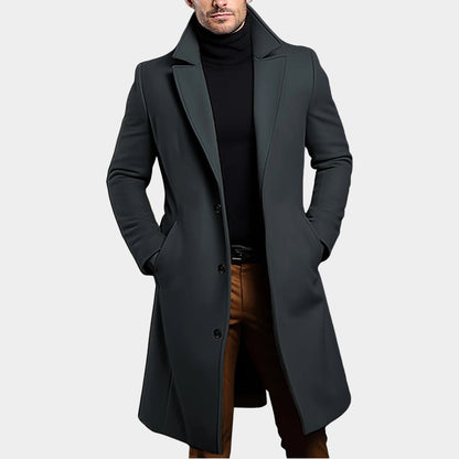 Notched Lapel Button Over Coat | Zyphhra