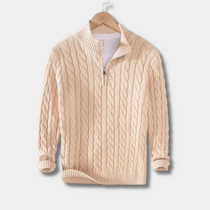 Cable Knit Quarter-Zip Jumper | Zyphhra