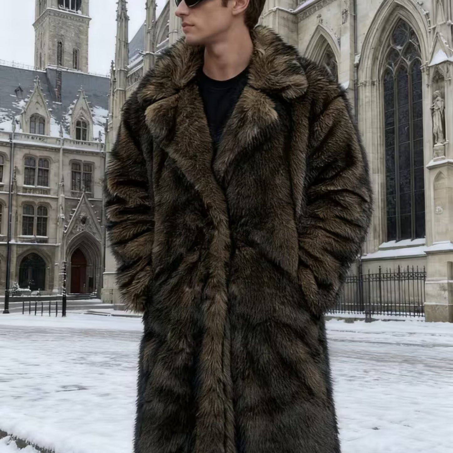 Ombre Lapel Midlength Fur Coat | Zyphhra