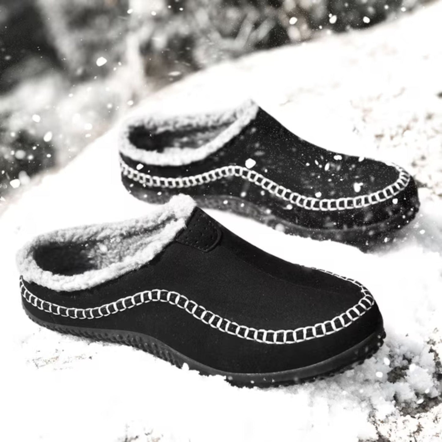 Sherpa Trim Slip-On Slippers | Zyphhra