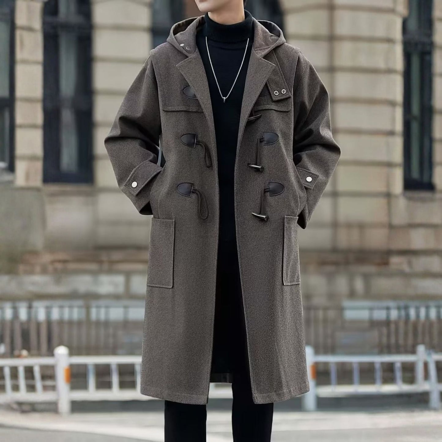 Hooded Toggle Button Over Coat | Zyphhra