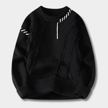 Distressed Knit Crew Neck Jumper | Zyphhra