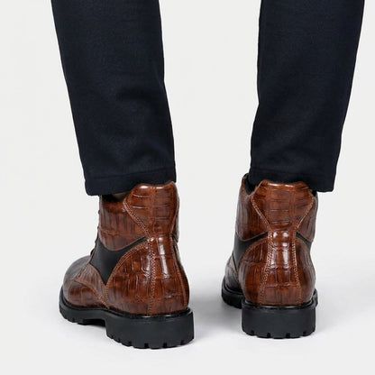 Embossed Combat Ankle Boots | Zyphhra