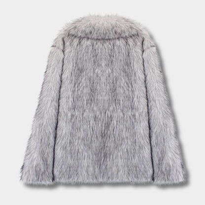 Wide-Lapel Faux Fur Jacket | Zyphhra