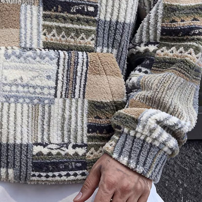 Patchwork Sherpa Half Zip Hoodie | Zyphhra