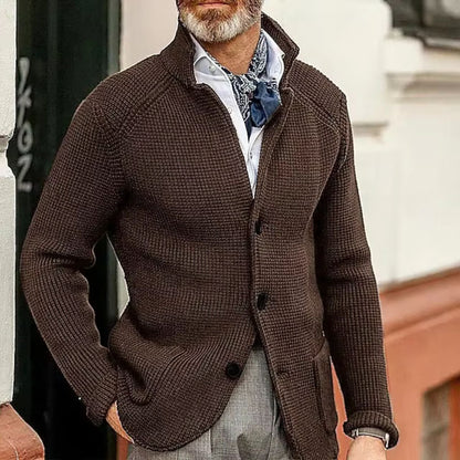 Textured Stand Collar Cardigan | Zyphhra
