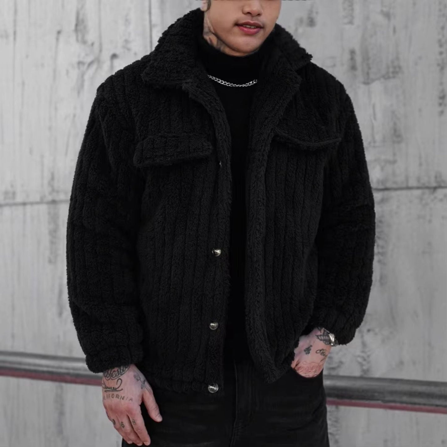 Lapel Button Fleece Jacket | Zyphhra