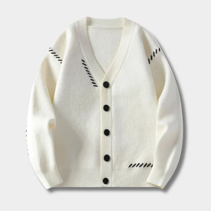 Contrast Stitch Knit Cardigan | Zyphhra