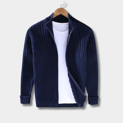 Ribbed Zip Front Cardigan | Zyphhra