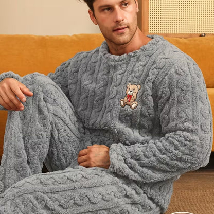 Plush Jacquard Bear Pyjama Set | Zyphhra