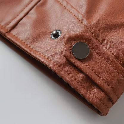 Heritage Stand Collar Leather Jacket | Zyphhra