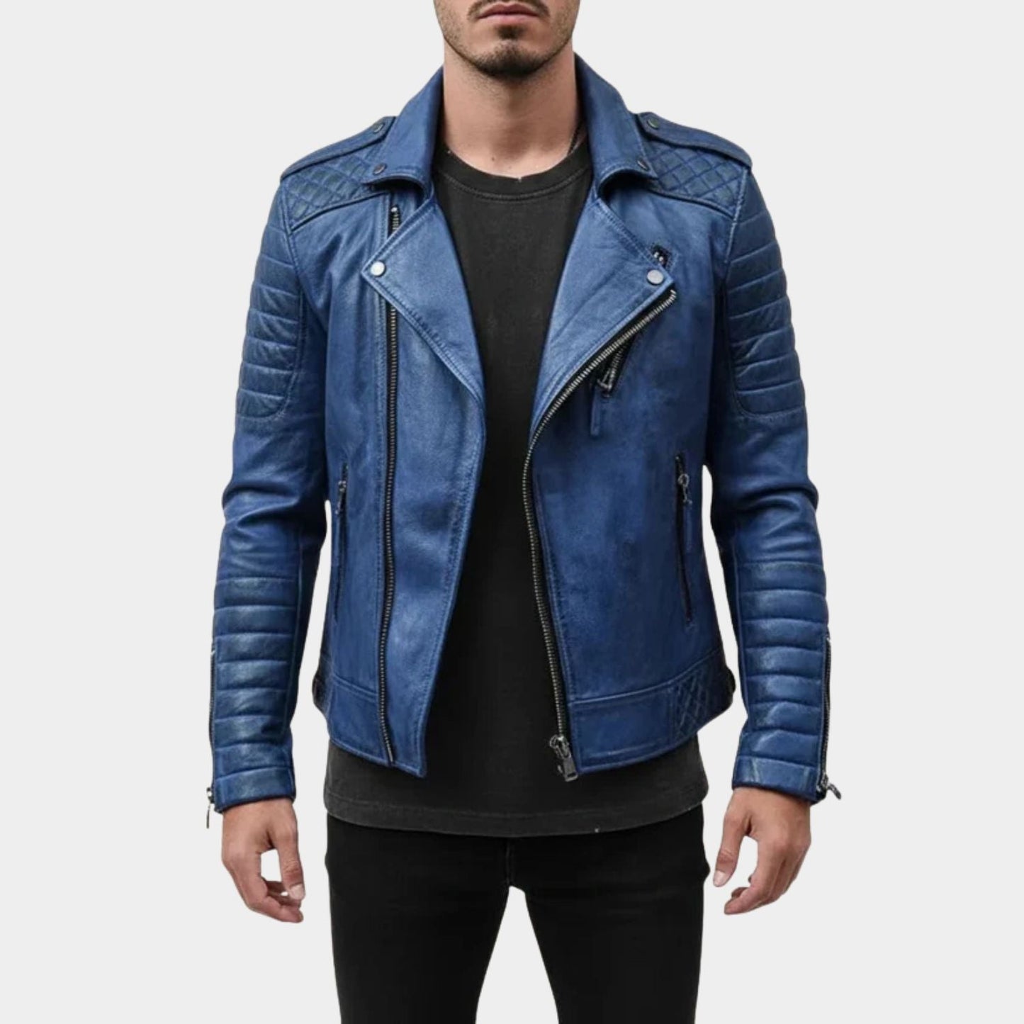 Classic Biker Leather Jacket | Zyphhra