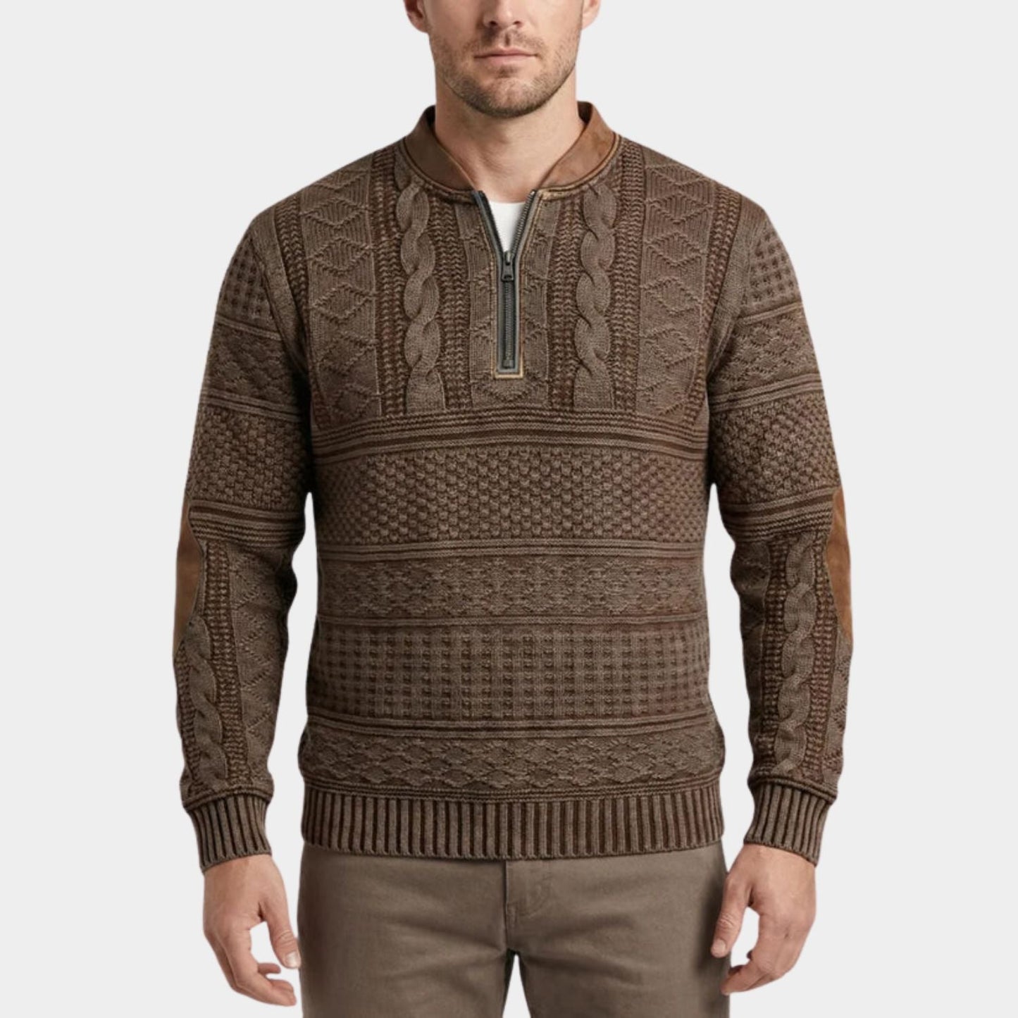 Quarter-Zip Pattern Jumper | Zyphhra
