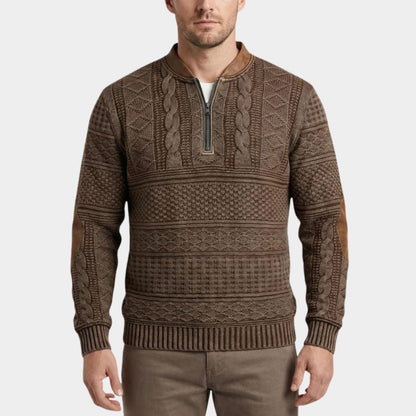 Quarter-Zip Pattern Jumper | Zyphhra