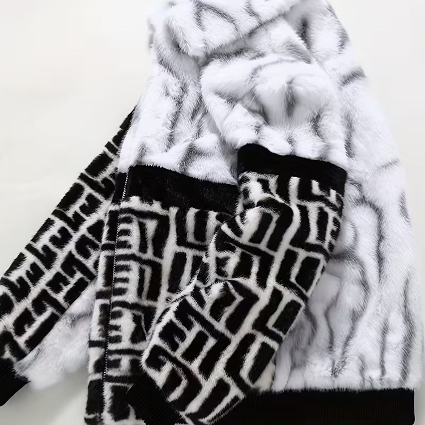 Colour Block Faux Fur Jacket | Zyphhra