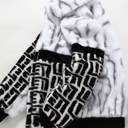 Colour Block Faux Fur Jacket | Zyphhra