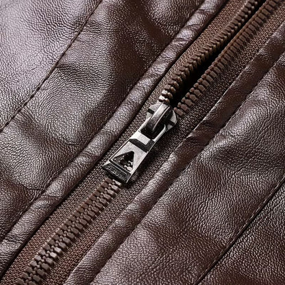 Fleece Lined Leather Jacket | Zyphhra