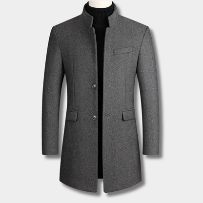 High Neck Wool Blend Over Coat | Zyphhra
