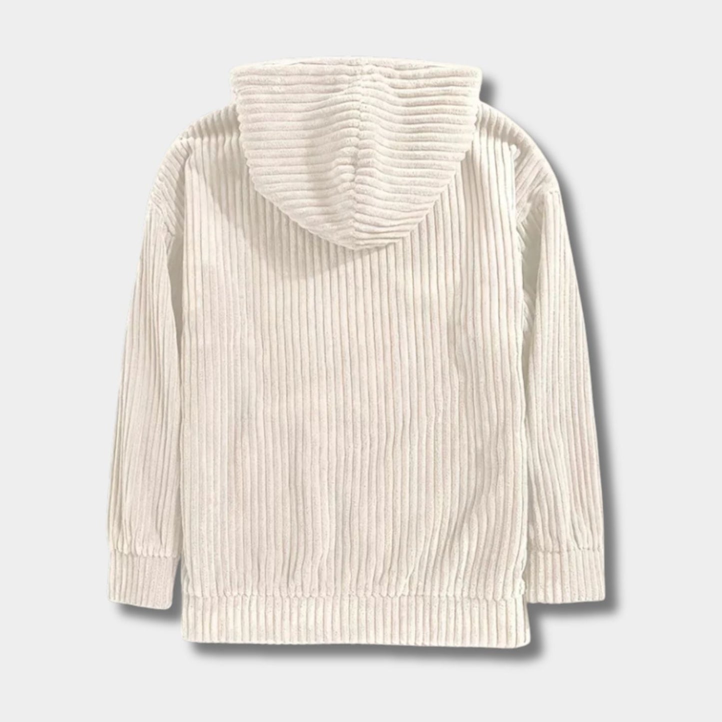 Textured Corduroy Pullover Hoodie | Zyphhra