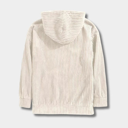 Textured Corduroy Pullover Hoodie | Zyphhra