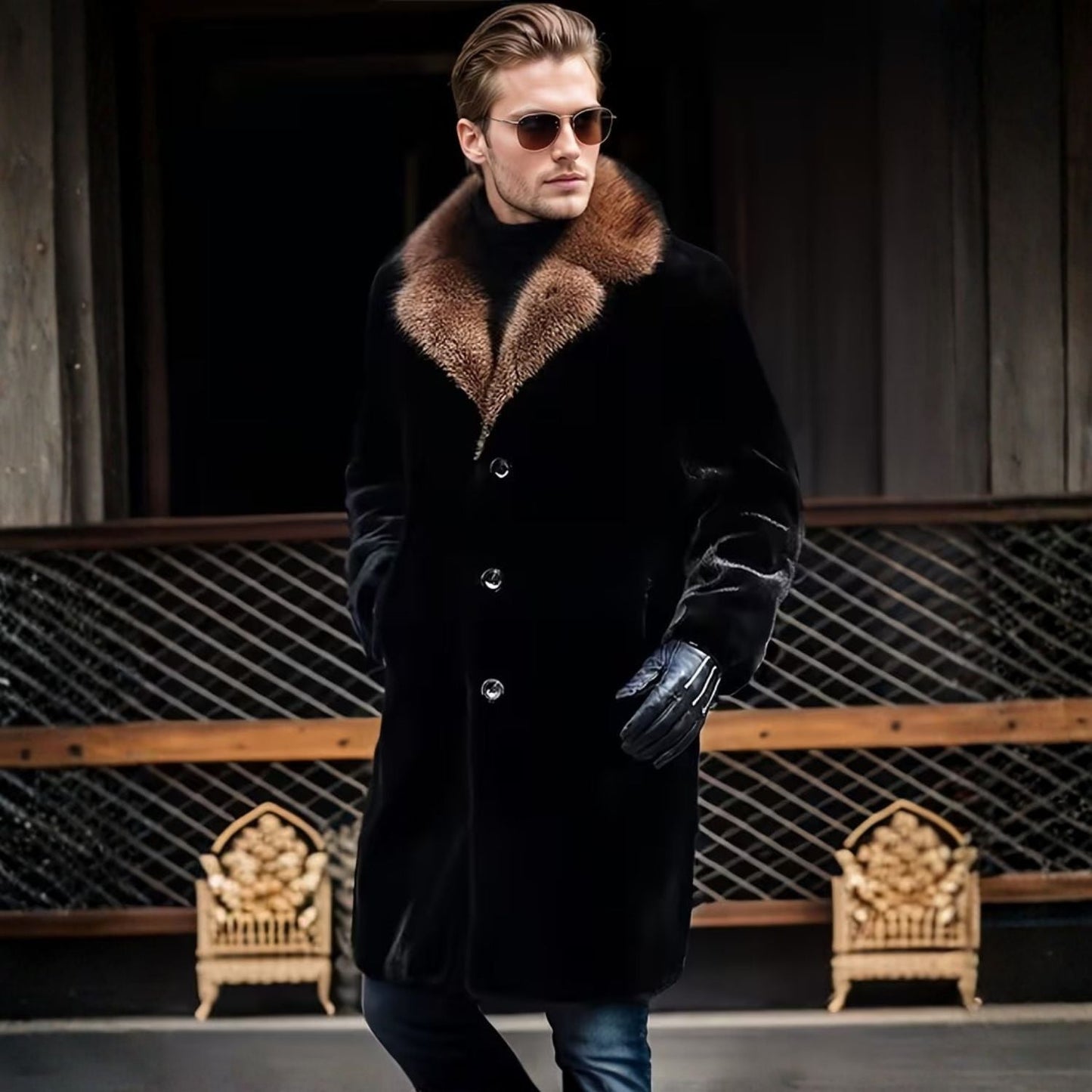 Plush Lapel Fur Coat | Zyphhra
