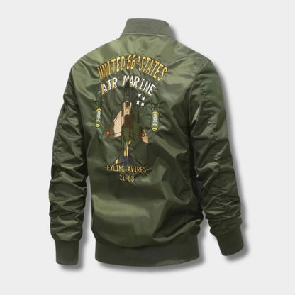 Embroidered Flight Aviator Jacket | Zyphhra