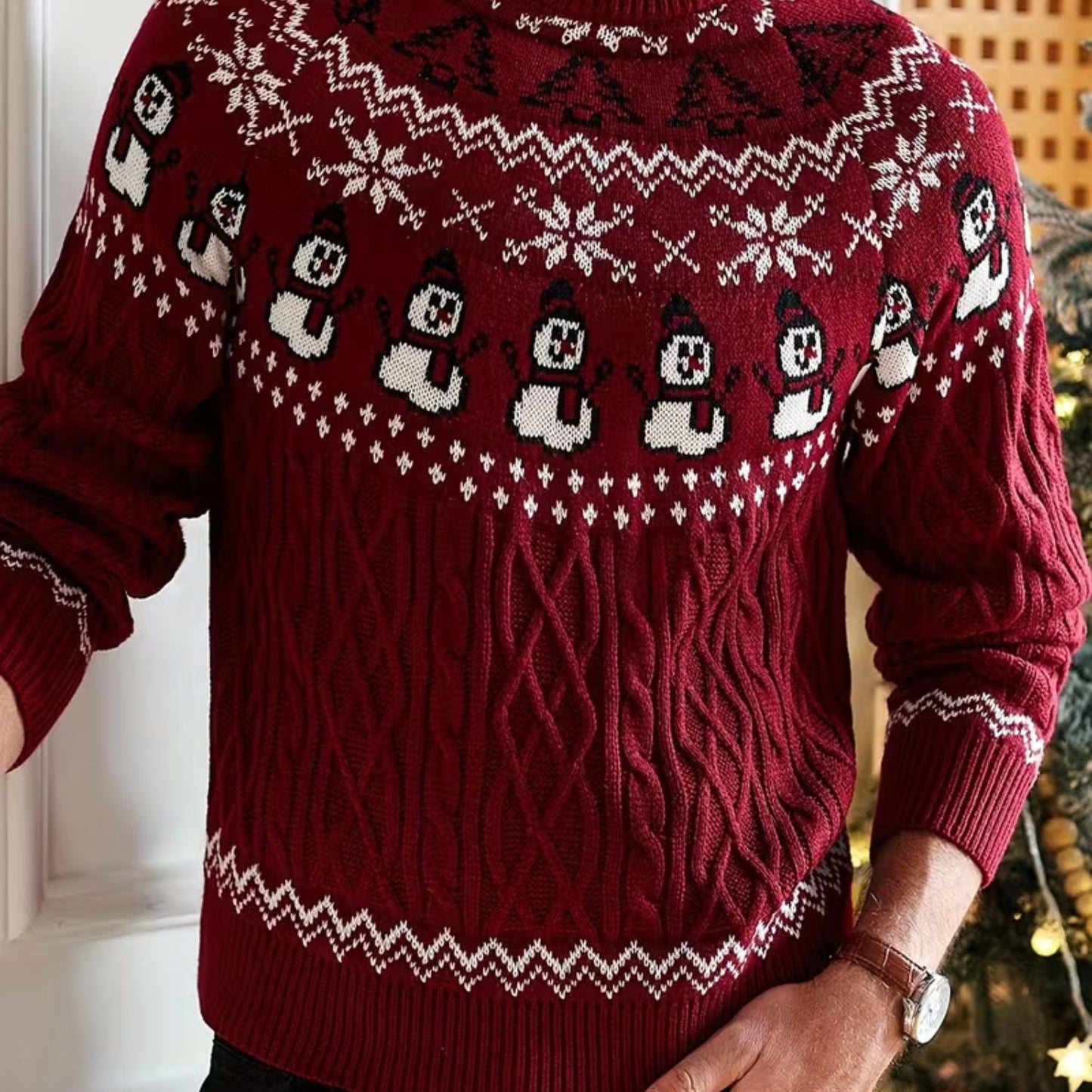Snowman Cable Knit Christmas Jumper | Zyphhra