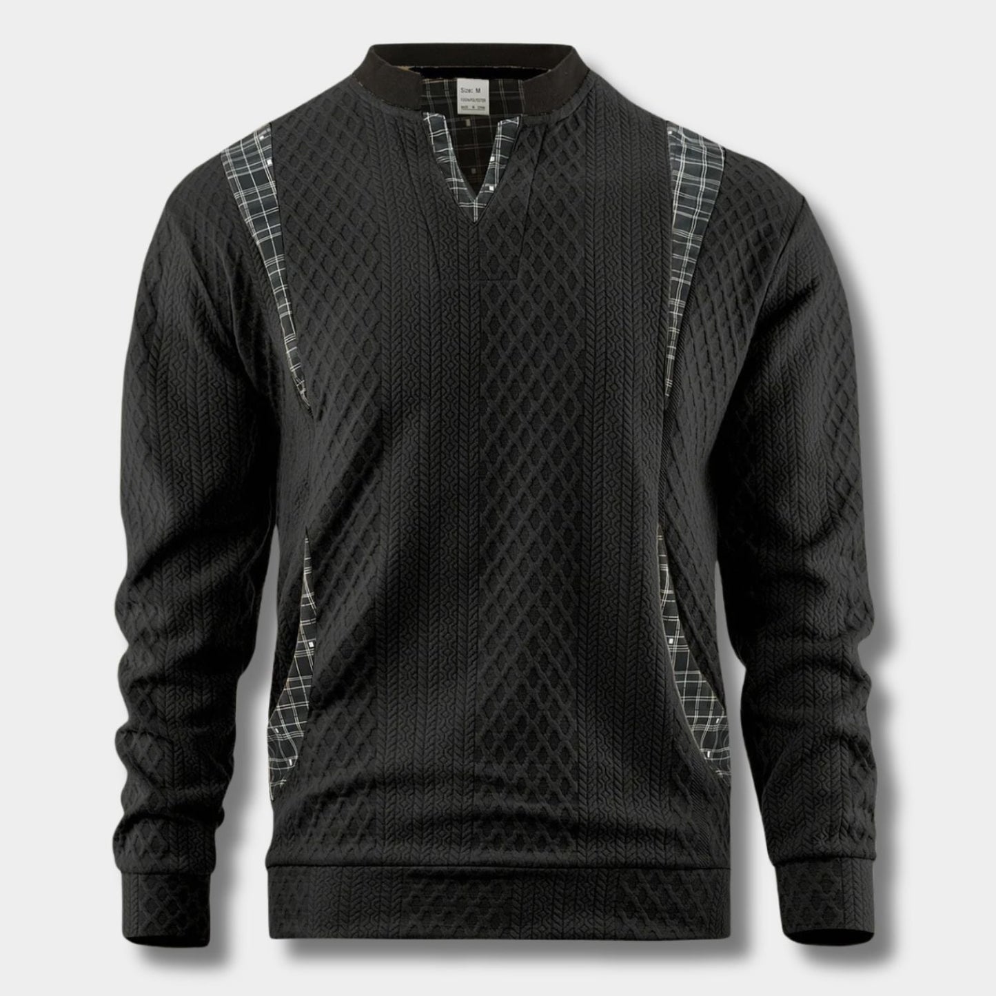 Checkered Panel Knit Jumper | Zyphhra