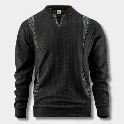 Checkered Panel Knit Jumper | Zyphhra