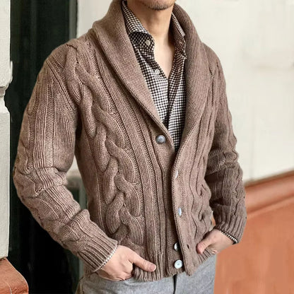 Cable Shawl Collar Cardigan | Zyphhra