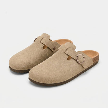 Suede Look Buckle Clogs | Zyphhra