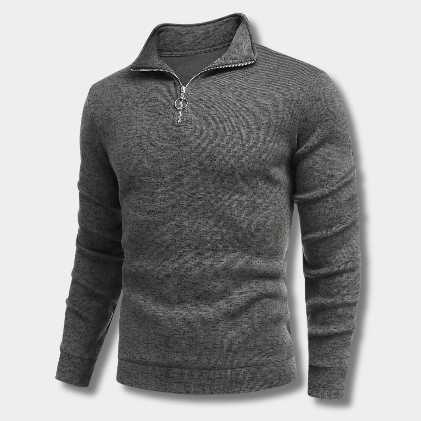 Casual Heathered Knit Quarter-Zip | Zyphhra