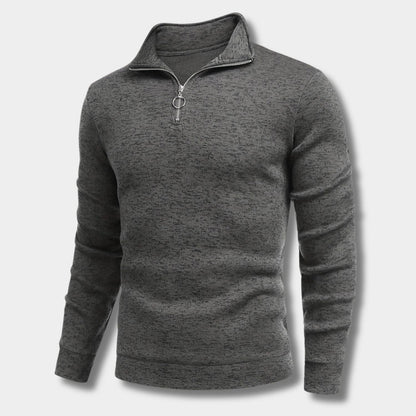 Casual Heathered Knit Quarter-Zip | Zyphhra