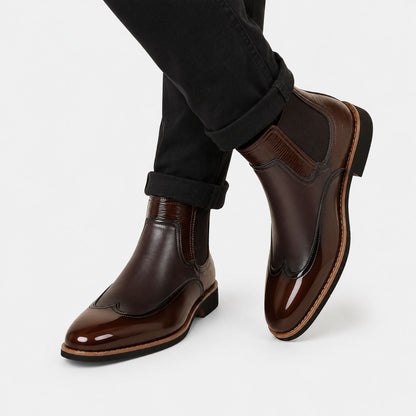 Glossy Leather Chelsea Boots | Zyphhra