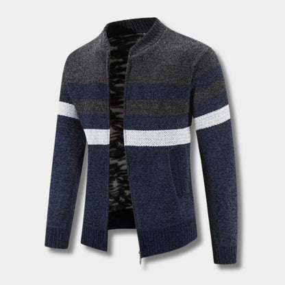 Striped Zip Knit Cardigan | Zyphhra