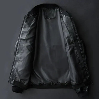 Classic Zip Leather Jacket | Zyphhra