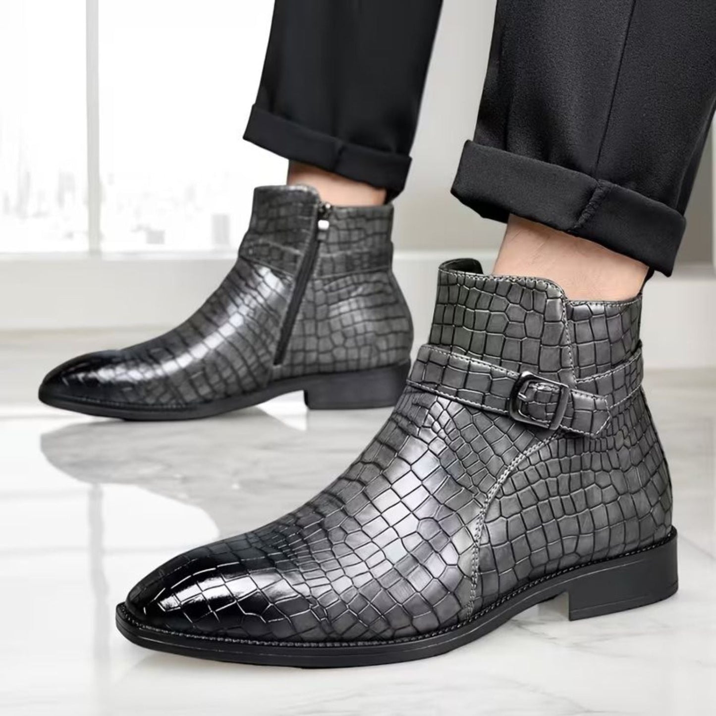 Croc Buckle Dress Boots | Zyphhra