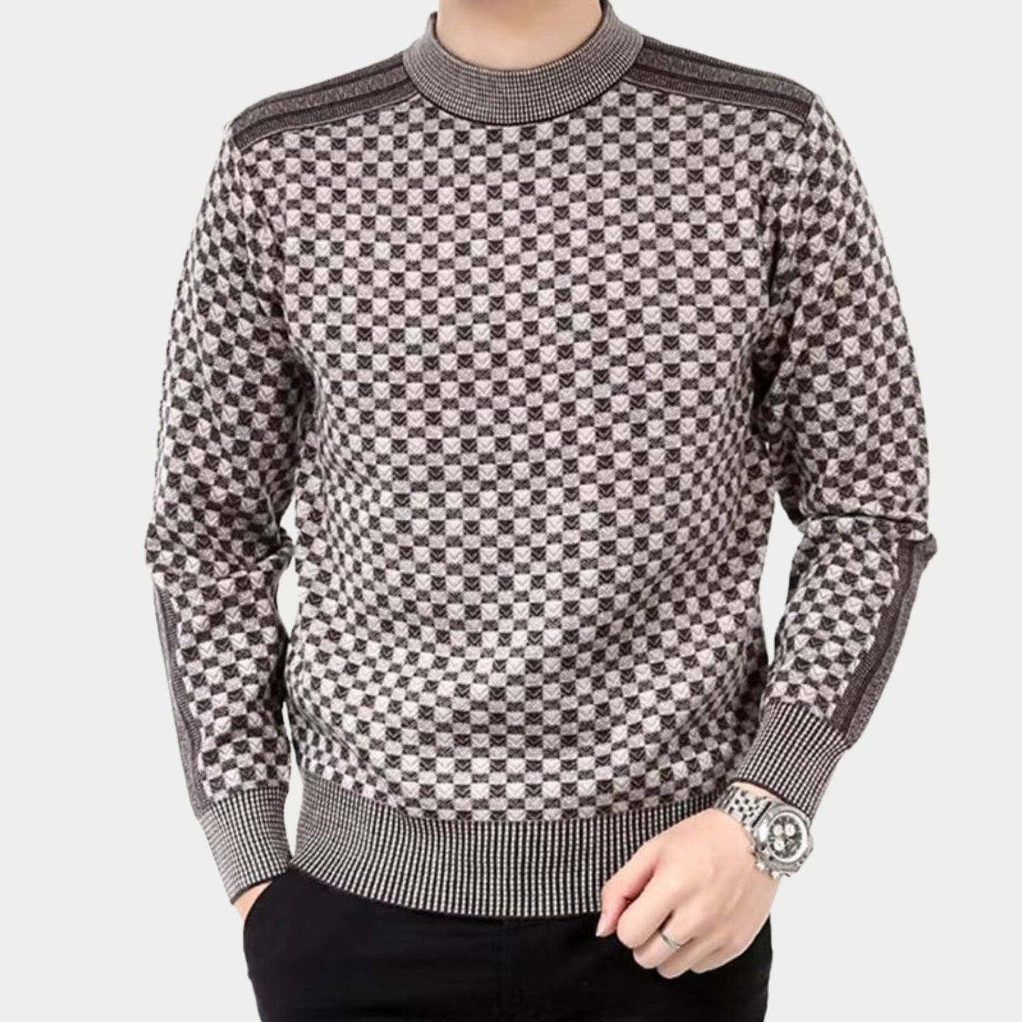 Checkered Knit Jumper | Zyphhra