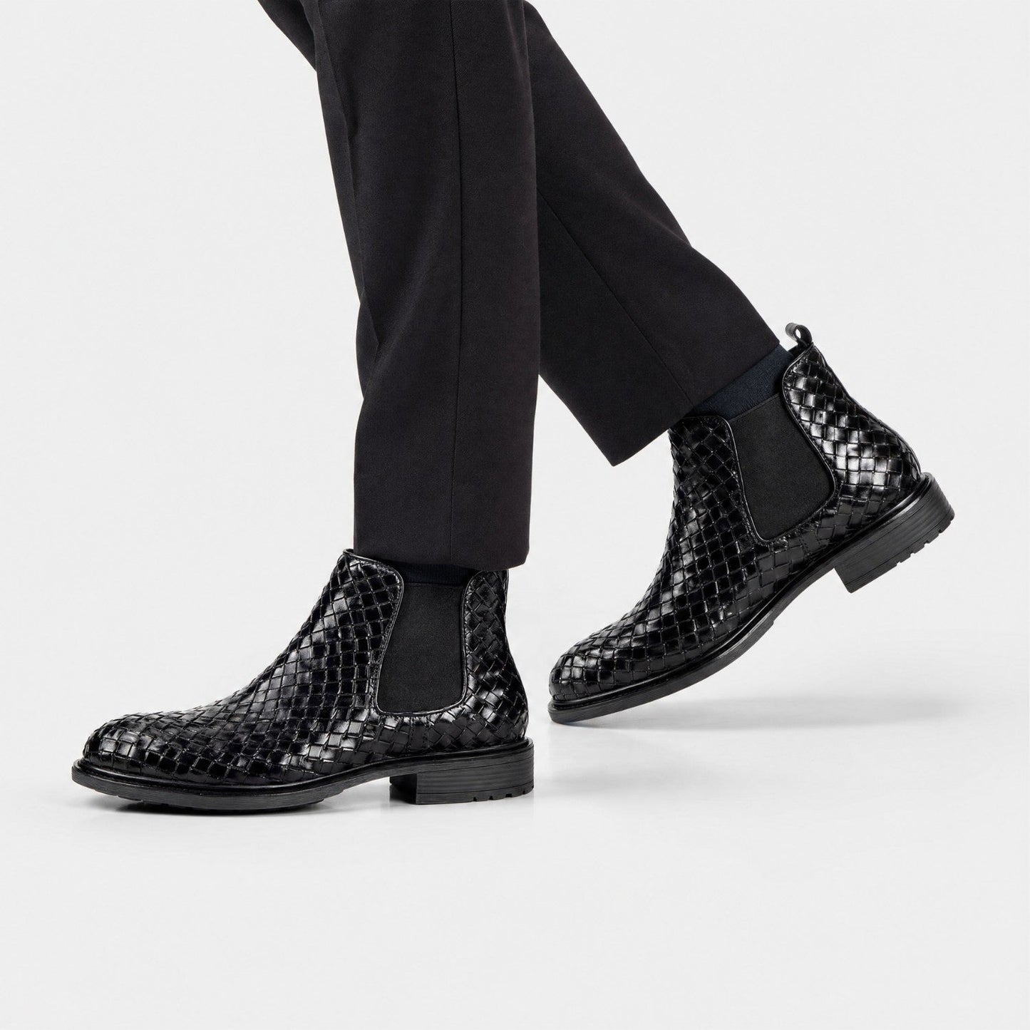 Woven Leather Chelsea Boots | Zyphhra