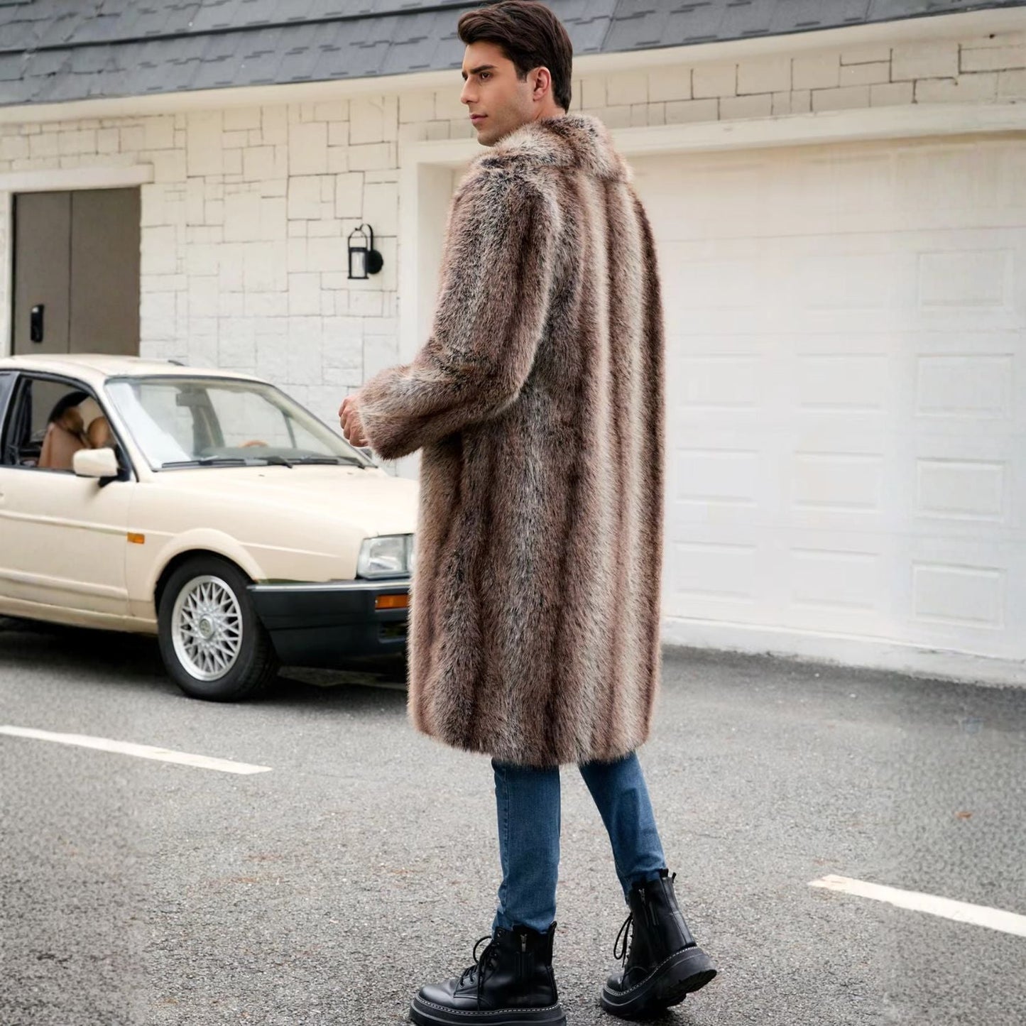 Voluminous Collar Plush Fur Coat | Zyphhra