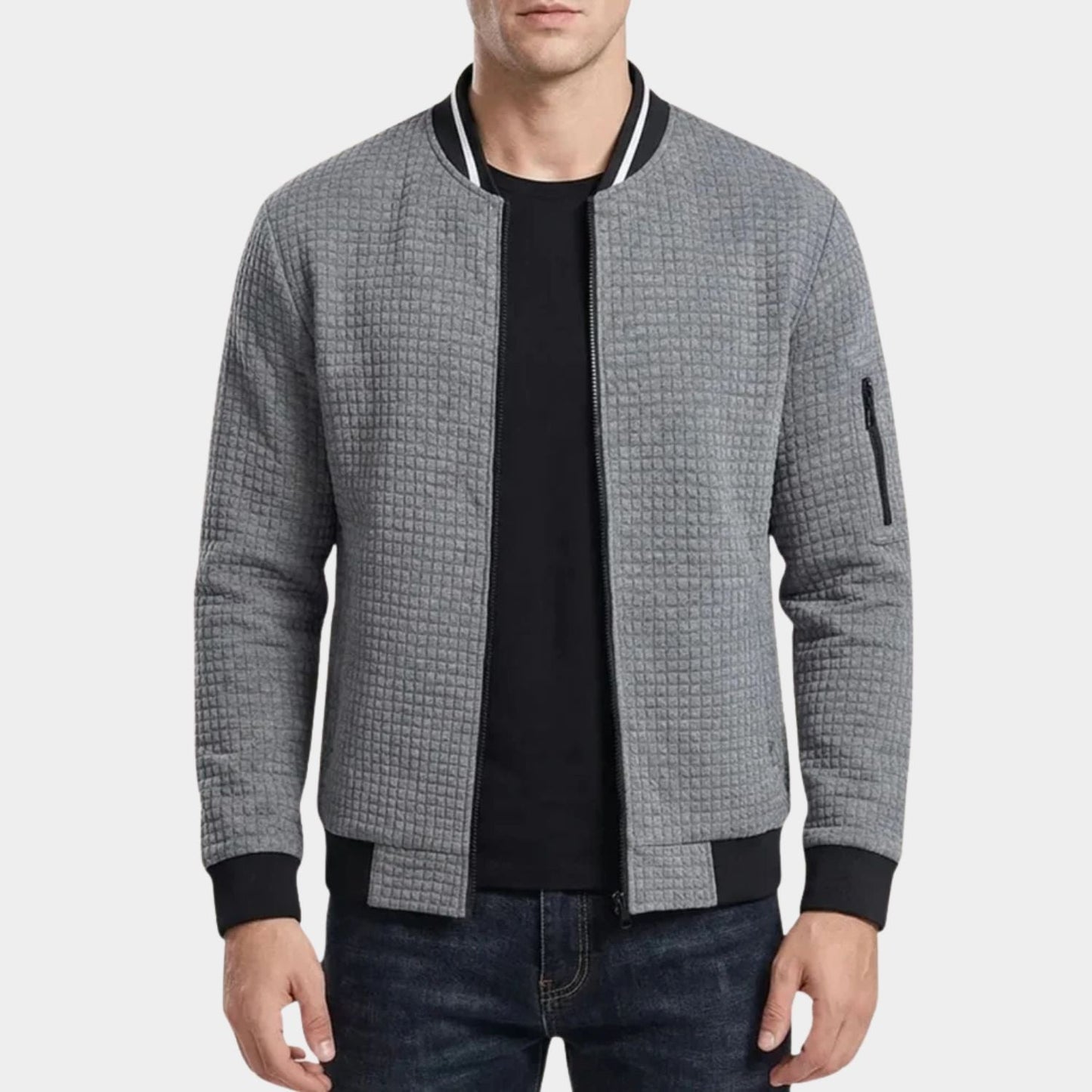 Quilted Zip Knit Cardigan | Zyphhra