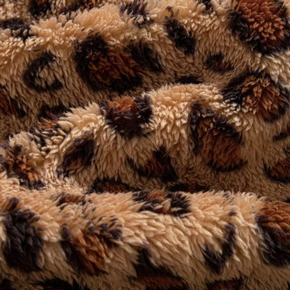 Leopard Pattern Plush Fur Coat | Zyphhra