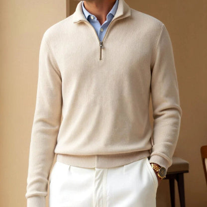 Collared Knit Polo Quarter-Zip | Zyphhra