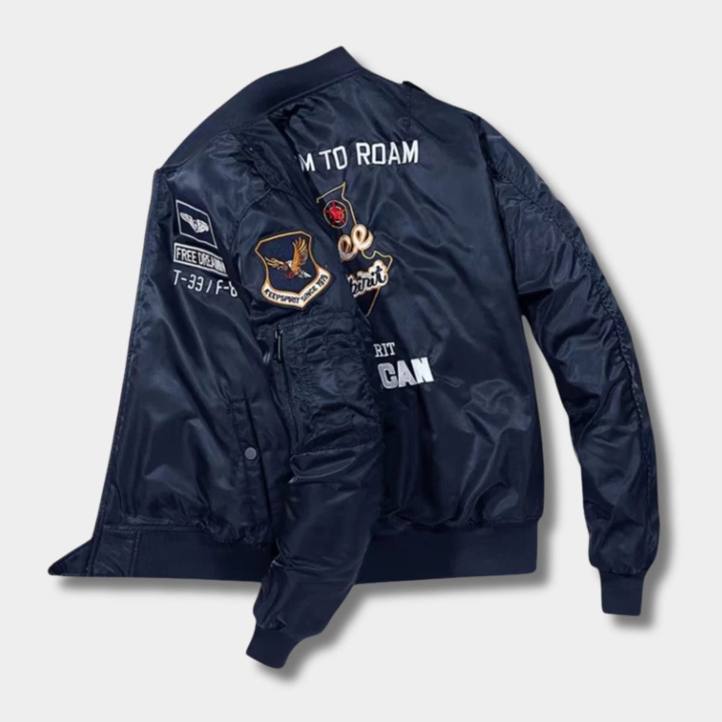 Embroidered Nylon Aviator Jacket | Zyphhra