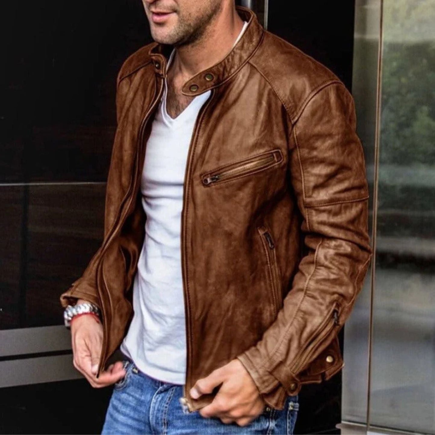 Classic Moto Leather Jacket | Zyphhra