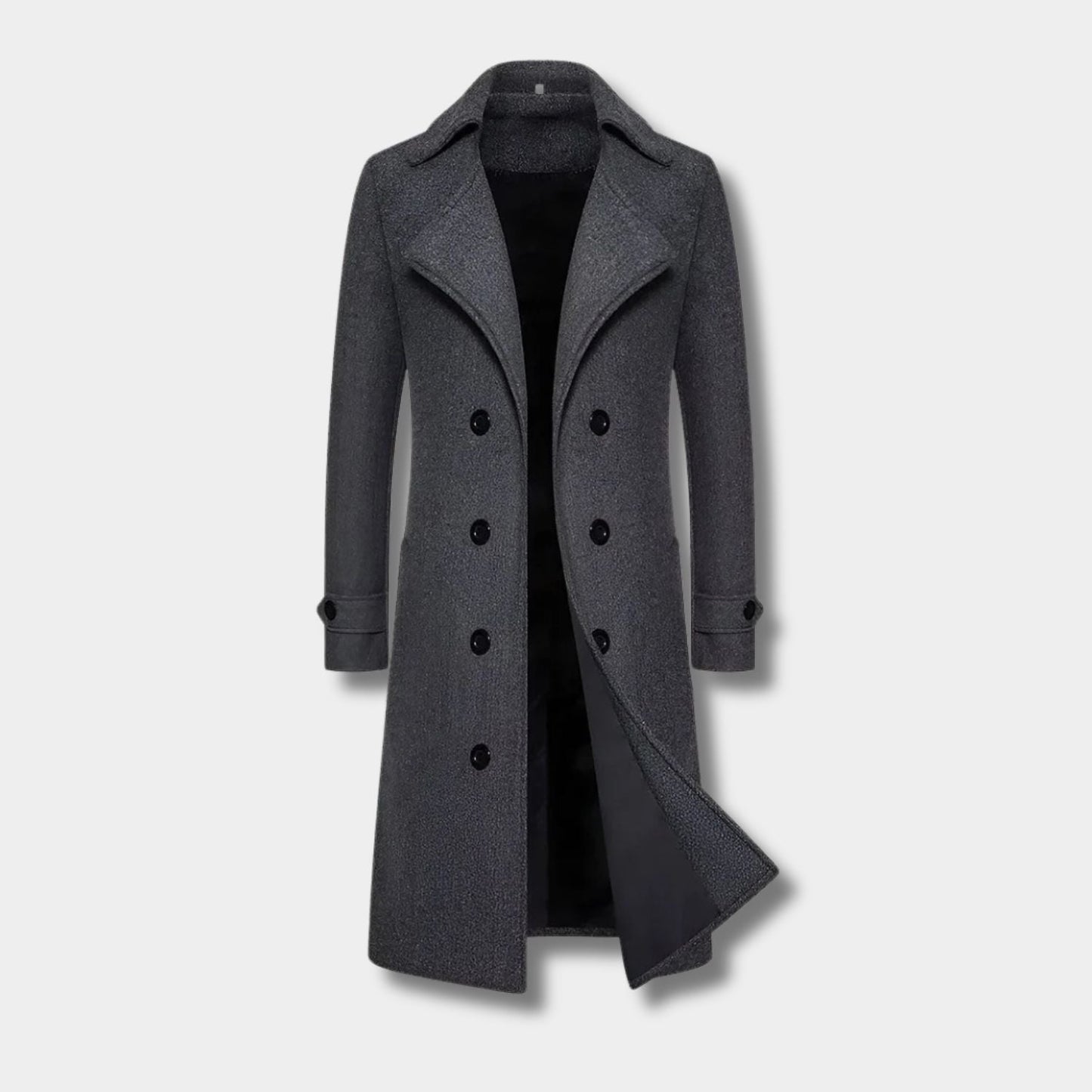 Double Button Longline Over Coat | Zyphhra