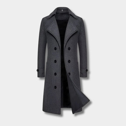 Double Button Longline Over Coat | Zyphhra
