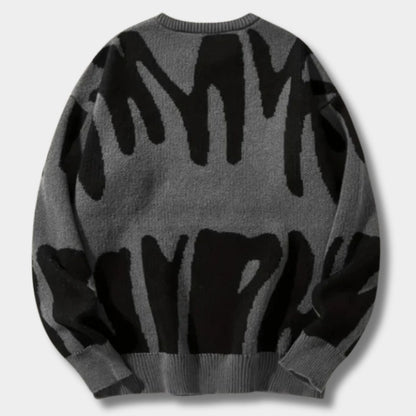 Abstract Knit Crew Neck Jumper | Zyphhra