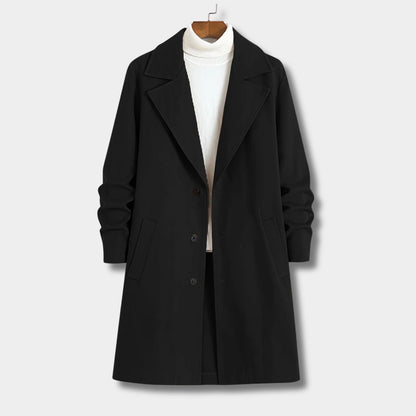 Notched Lapel Button Over Coat | Zyphhra